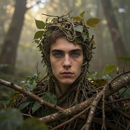 Nature's Guardian Double Exposure Portrait