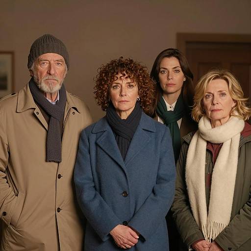 Four Individuals in a Warm Dim Setting