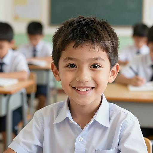 4K Realistic Smiling Arab Schoolboy