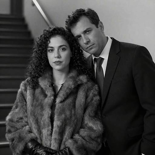 Elegant Black-and-White Couple Portrait