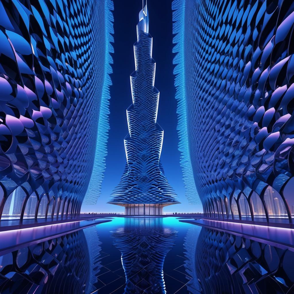 Surreal Psychedelic Floating Fish Architecture