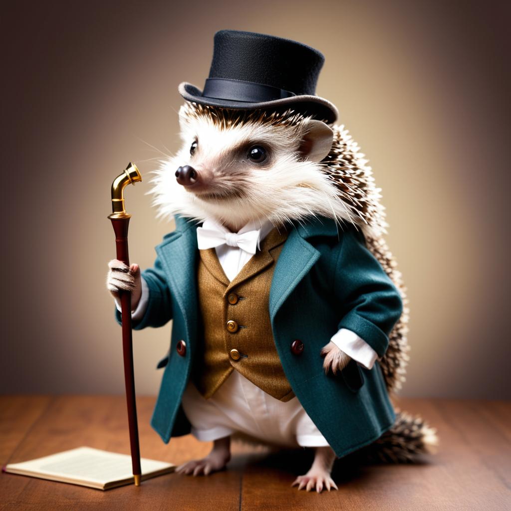 Whimsical Hedgehog as Sherlock Holmes