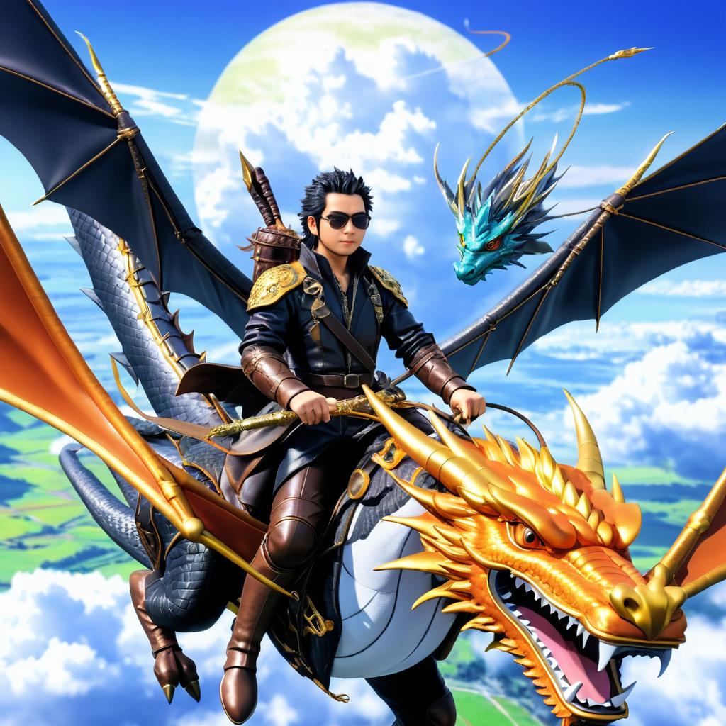 Epic Dragon Rider in Fantasy Skies