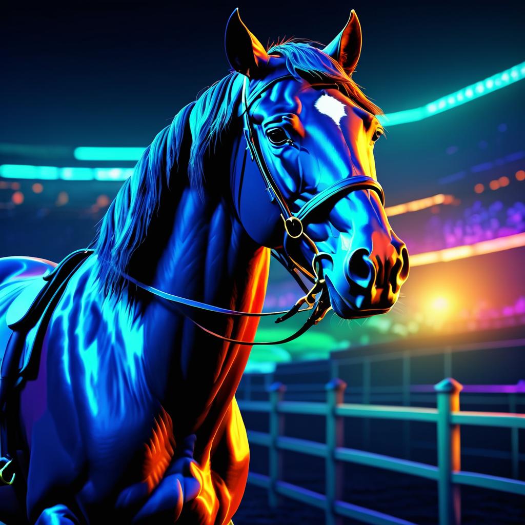 Cinematic Detective Horse in Vibrant Colors