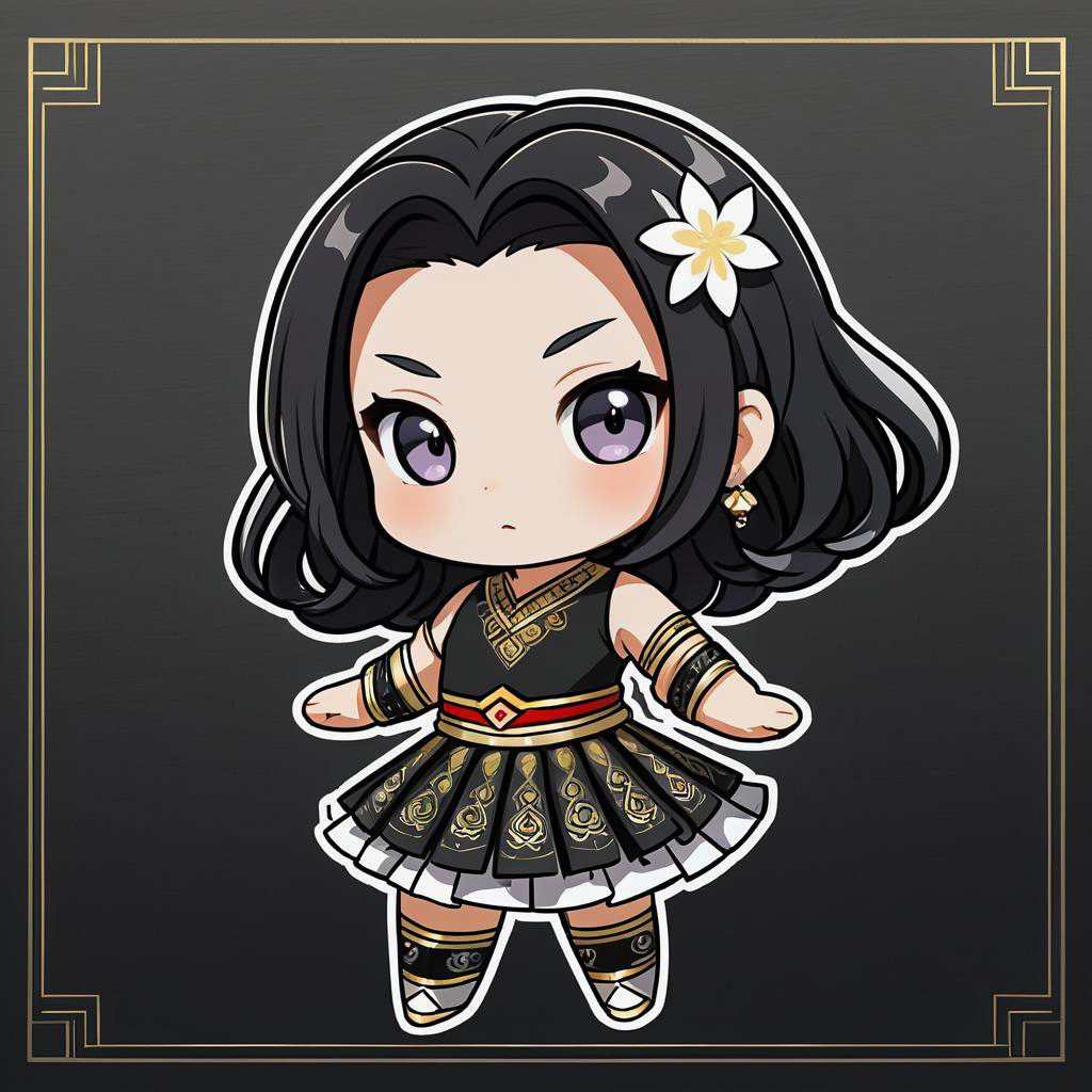 Chibi Dancer in Metallic Dance Studio