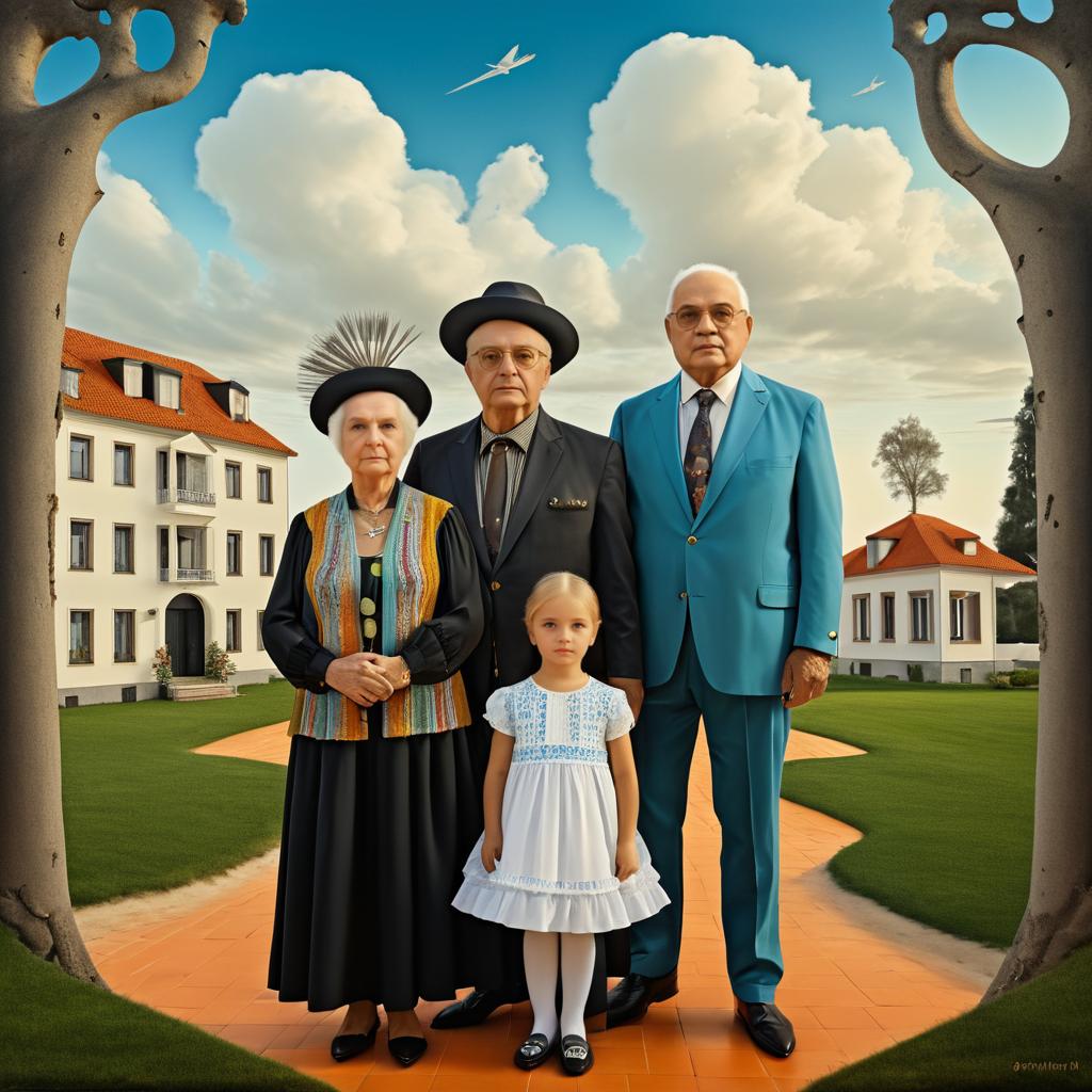 Surreal Family Portrait in Vibrant Style