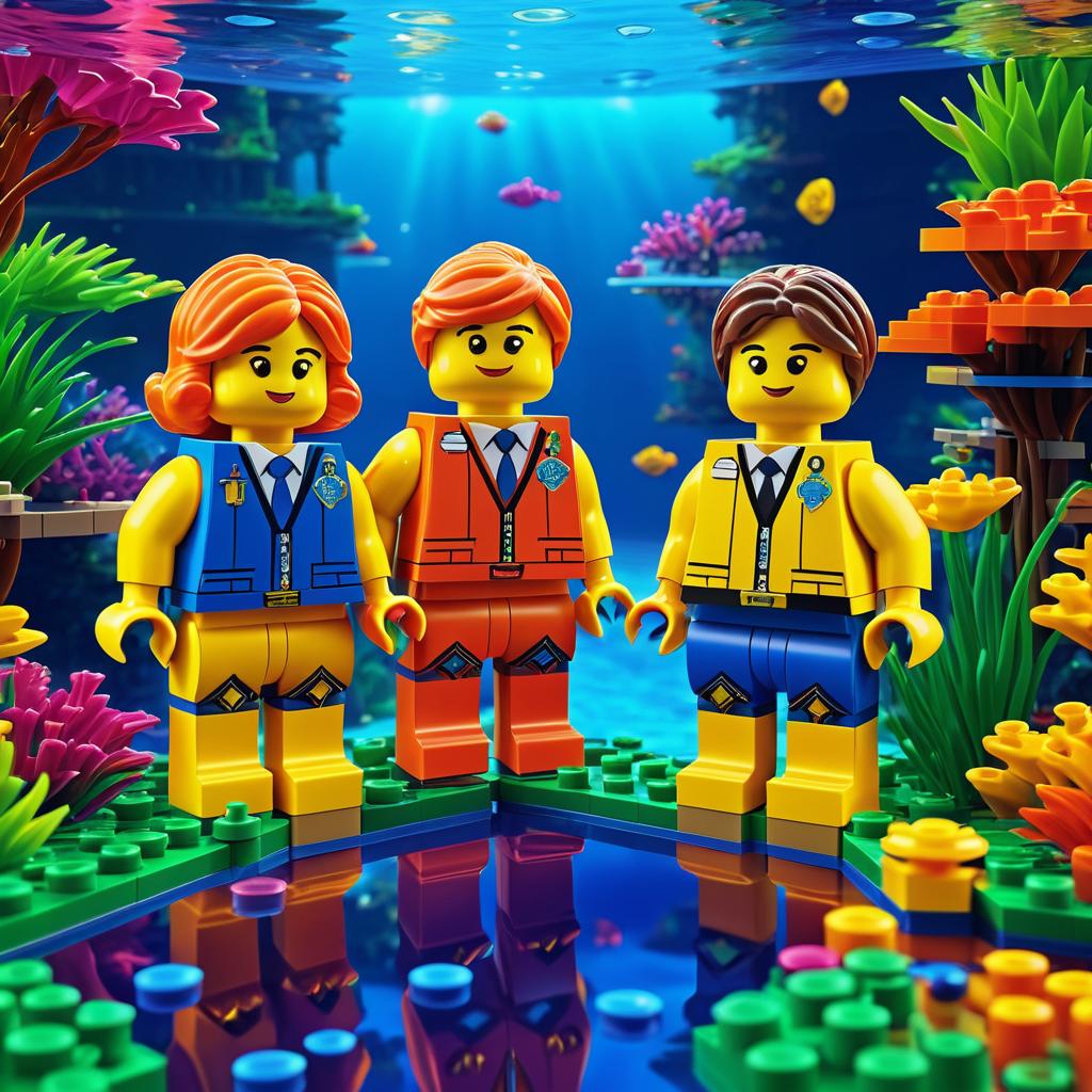 Lego Figurines in Underwater Adventure