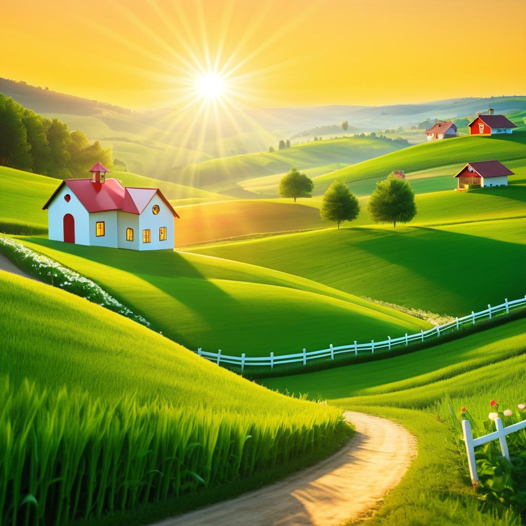 Charming Countryside at Sunrise