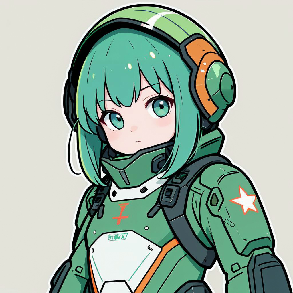 Chibi Female Pilot in Futuristic Suit