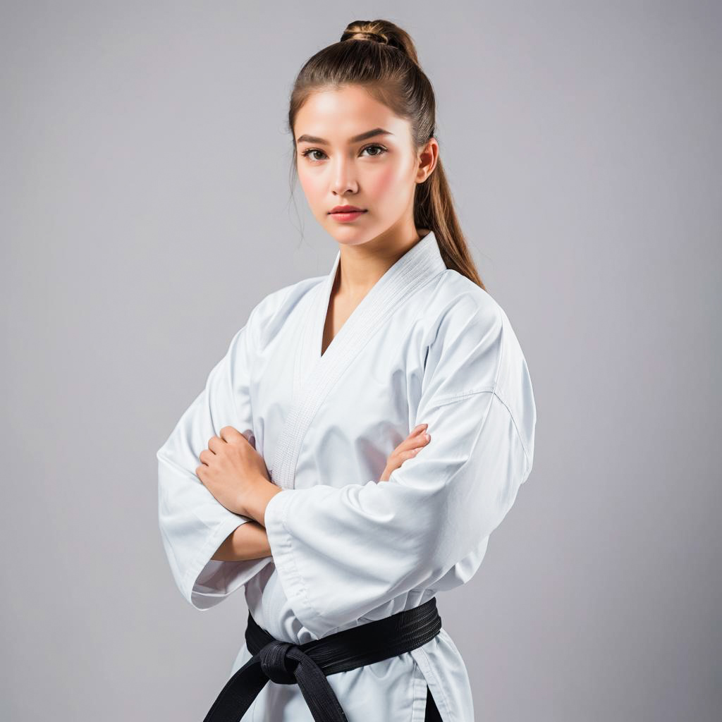 Serious Teenage Karate Trainee Portrait