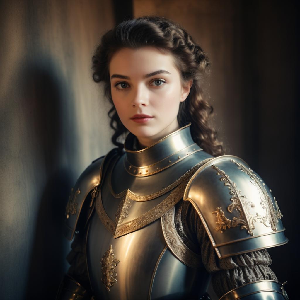 Noble Female Knight in Vintage Style