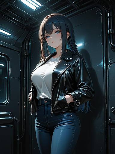 Edgy Fashion Portrait of Confident Woman