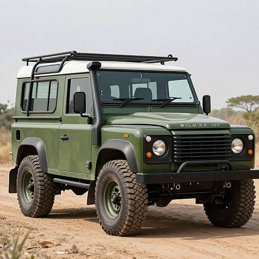 Olive Green Land Rover Defender 130