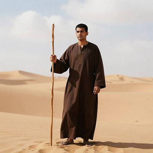 Desert Dweller with Staff and Robe