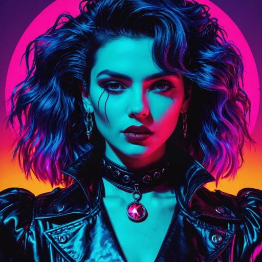 Neon Punk Woman Portrait