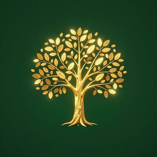 Elegant Golden Money Tree Wallpaper
