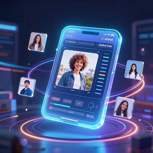 Glowing AI Photo Editor Hologram