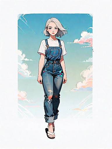 Realistic Casual Woman Full-Body Shot