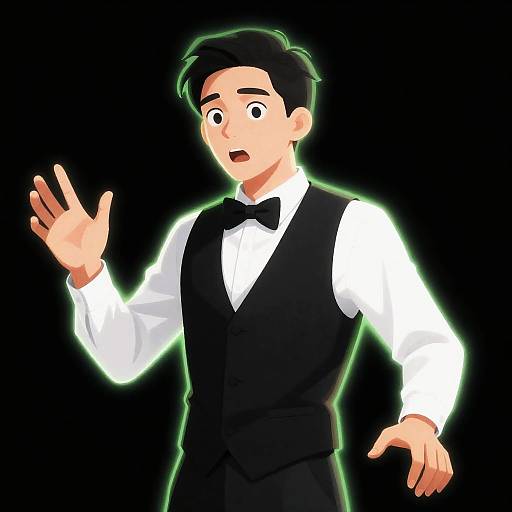 Shocked Male Figure with Clawed Hands