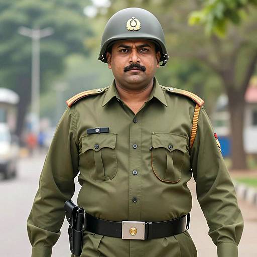 Plus Size Indian Soldier in Uniform