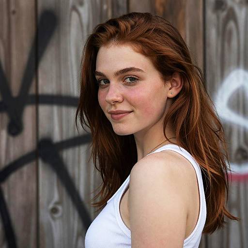 Young Woman Portrait with Graffiti Background