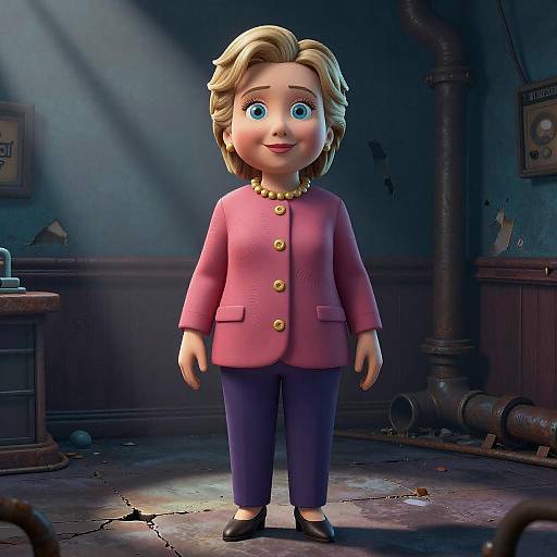 3D Render of Hillary Clinton in Casino Style