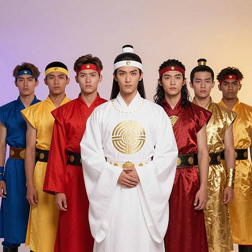 Ancient Warriors in Colorful Costumes