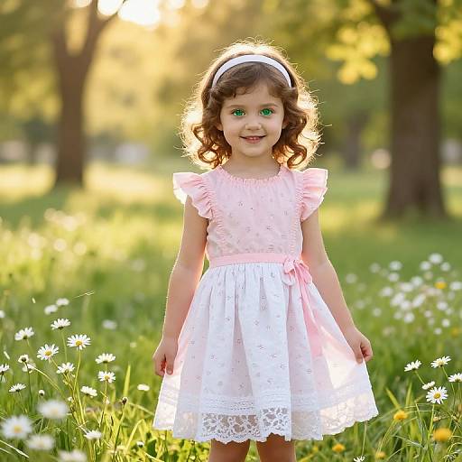 Young Girl in Sunlit Meadow