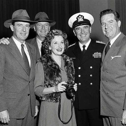 Vintage Black and White Group Portrait