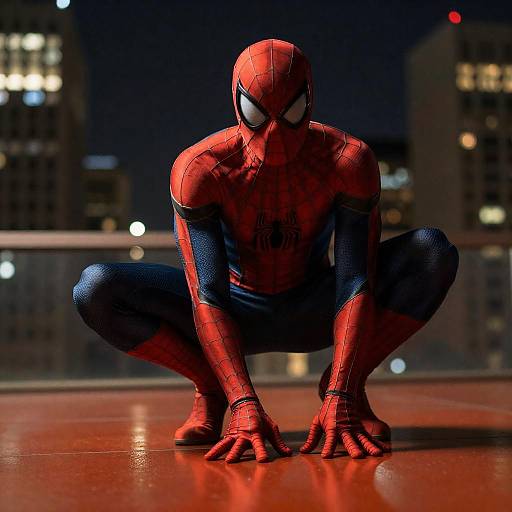 Dynamic Spider-Man on Vibrant Cityscape