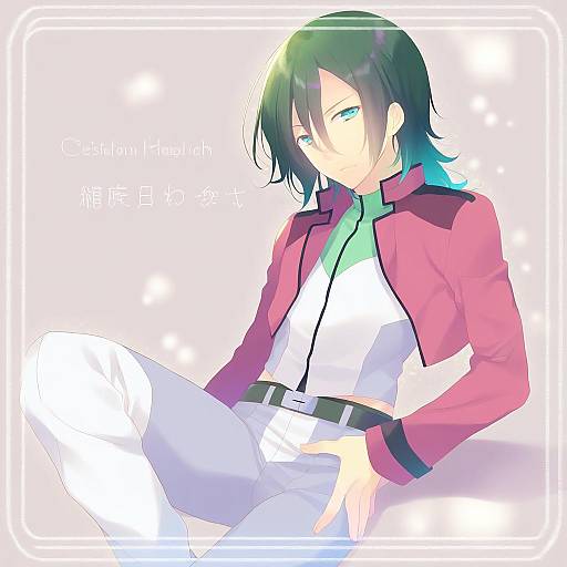 Illustration of Allelujah haptism, gundam in the style of Yuizaki kazuya