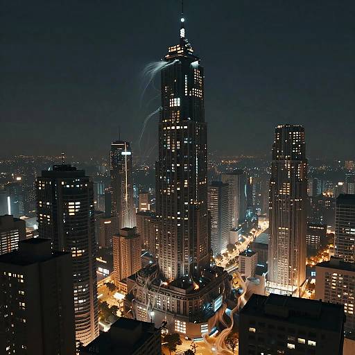 Futuristic Cityscape Melting Chaos