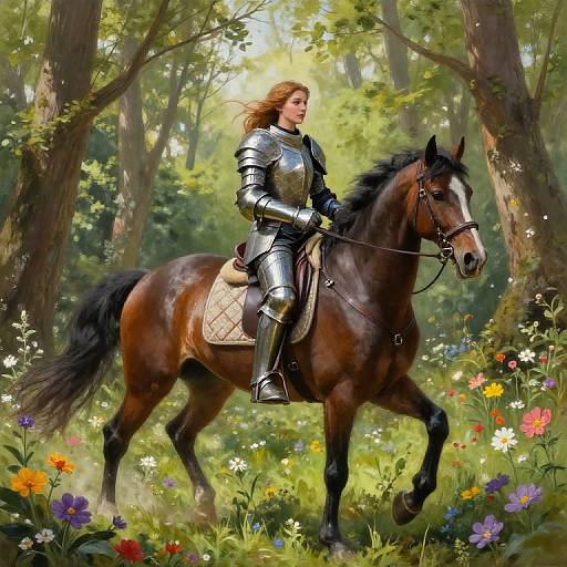 Photorealistic Female Paladin on Horse