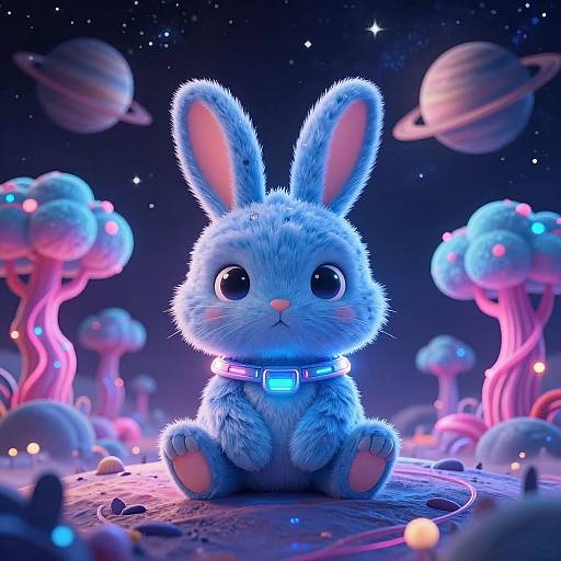 Whimsical Alien Rabbit on Europa