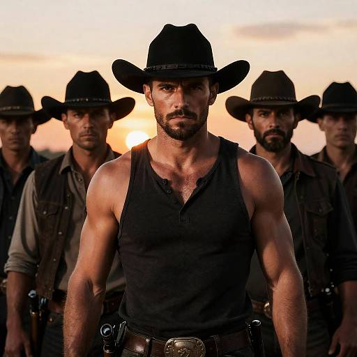 Western Characters Portrait at Sunset