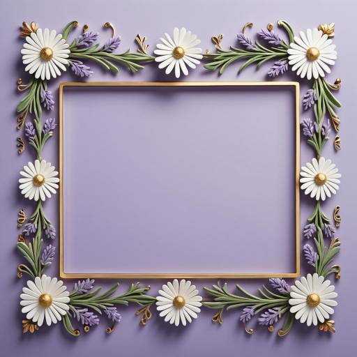 Elegant Lavender and Daisy Folk Art Frame