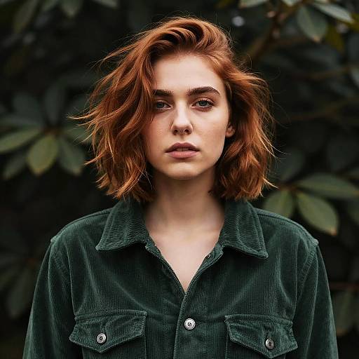 Moody Portrait of Copper-Haired Woman