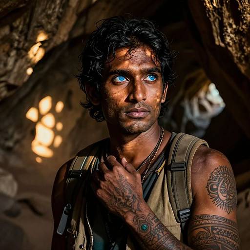 Hyperrealistic Portrait of South Asian Explorer