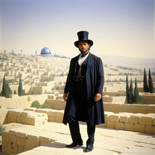 Man in Top Hat in Ancient Jerusalem