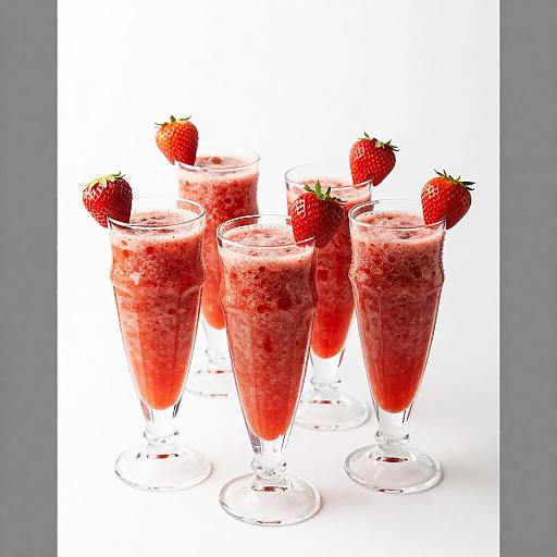 Vibrant Strawberry Smoothies in Glasses