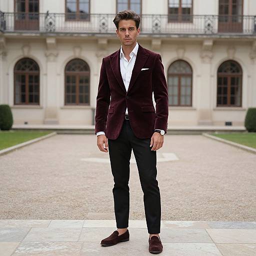 Stylish Man in Elegant Courtyard