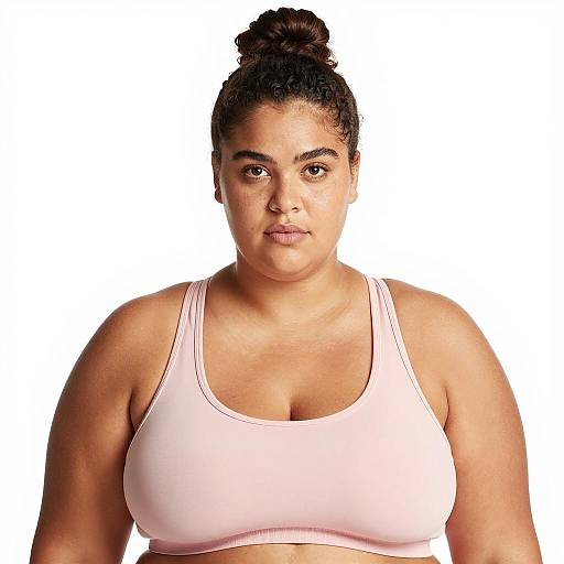 Confident Plus-Sized Woman in Sports Bra