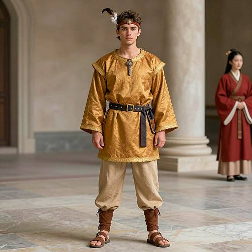 Young Man in Medieval-Style Costume