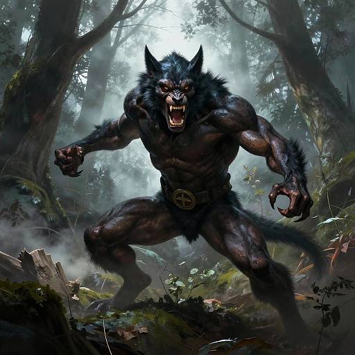Frazetta Style Savage Werewolf Roar
