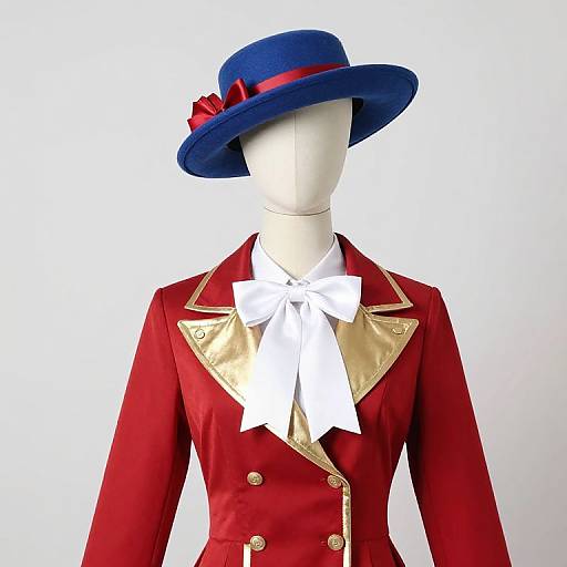 Mannequin in Red Gold Outfit