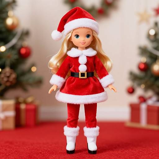 Blonde Female Santa Claus Doll