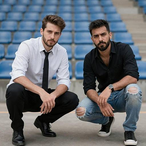 Dynamic Duo in a Stadium Scene