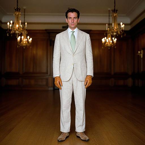 Man in Elegant Historic Ballroom Attire