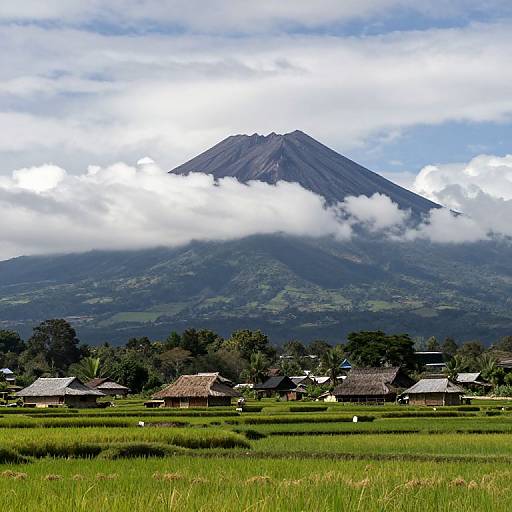 Majestic Mt. Mayon with Terraced Village