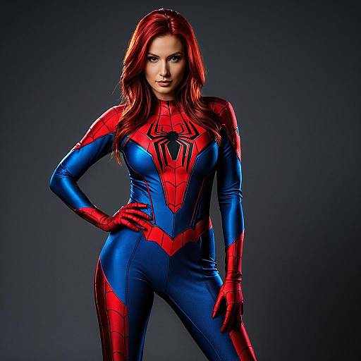 Woman in Spider-Woman Cosplay Suit